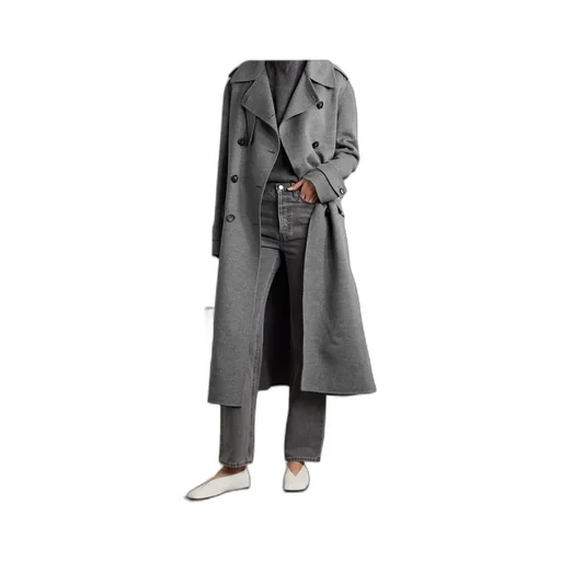 Double-Breasted Wool Trench Coat