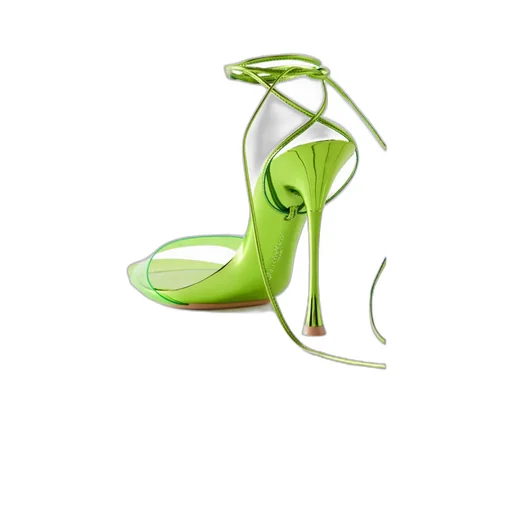 Logo Metallic Lace High-Heeled Sandals
