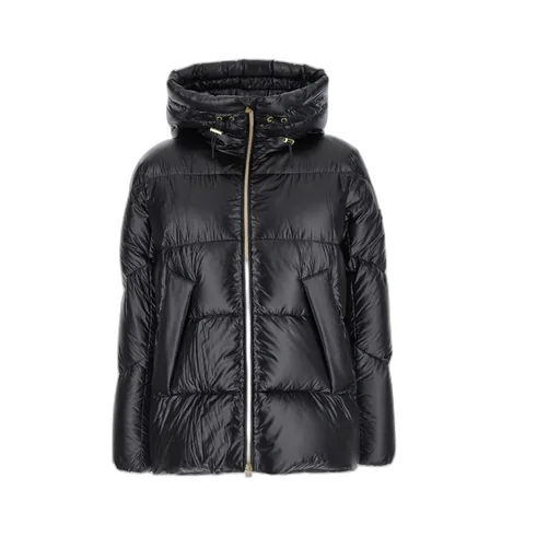 Long-Sleeved Hooded Down Jacket