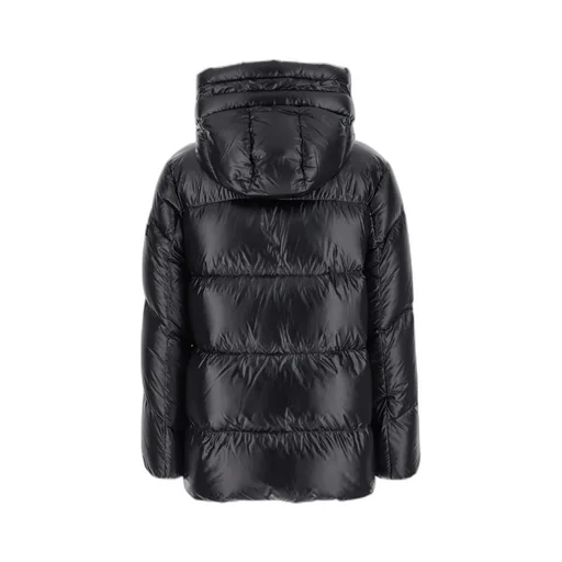 Long-Sleeved Hooded Down Jacket