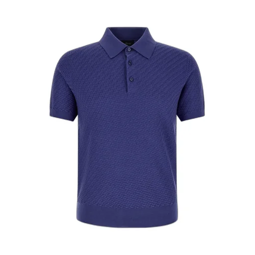 Brioni Woven Pattern Knitted Polo Shirt