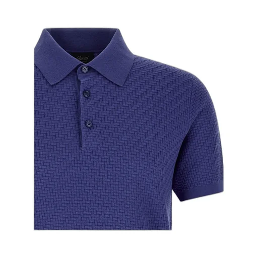 Brioni Woven Pattern Knitted Polo Shirt
