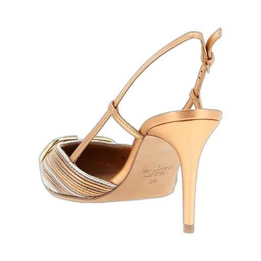Valentino Vlogo Signature Pointed Toe Slingback Pumps