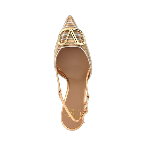 Valentino Vlogo Signature Pointed Toe Slingback Pumps