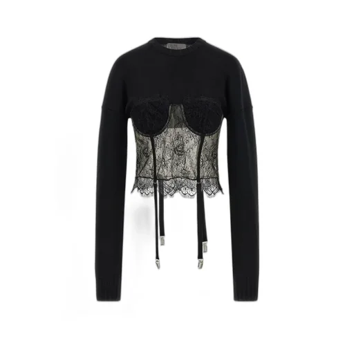 Giuseppe Di Morabito Lace Sheer Knitted Top
