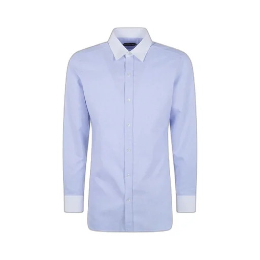 Tridimensional Structure New Formal Contrast Colla And Cuff Concealed Placket Shirt