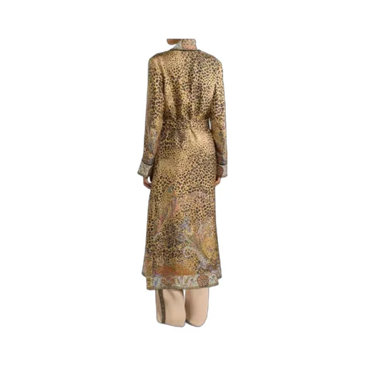 Paisley Animal-Motif Silk Robe
