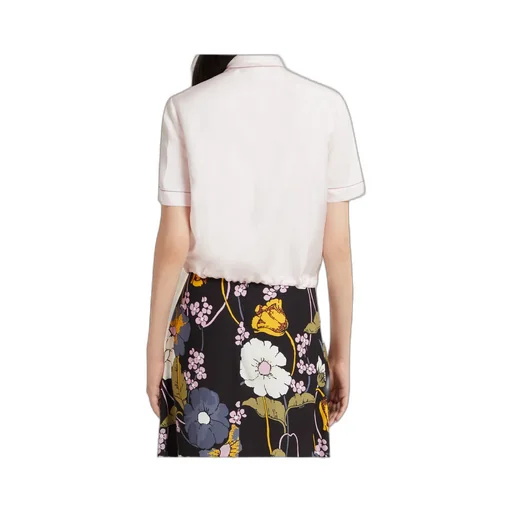 Pink Viscose Twill Top With Neck Tie