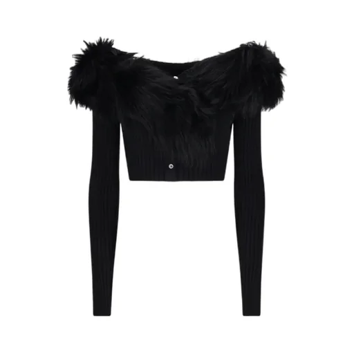 Faux-Fur Trimmed Cardigan