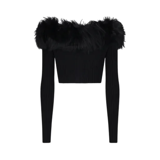 Faux-Fur Trimmed Cardigan