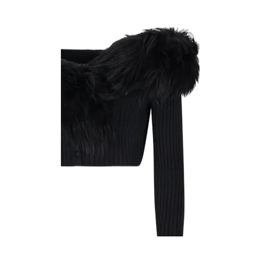 Faux-Fur Trimmed Cardigan