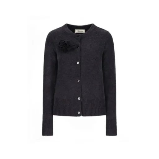 Floral-Appliqué Cardigan