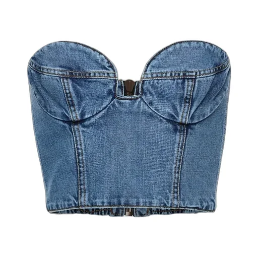 Zip Denim Tank Top