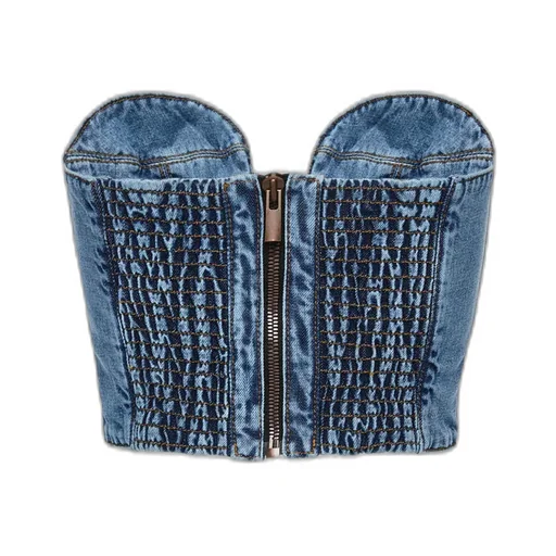 Zip Denim Tank Top