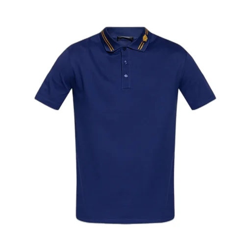 Versace Medusa-Embroidered Short-Sleeved Polo Shirt