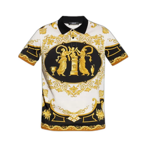 Versace Hall Of Heroes Printed Polo Shirt