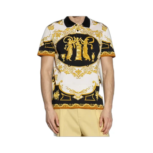 Versace Hall Of Heroes Printed Polo Shirt
