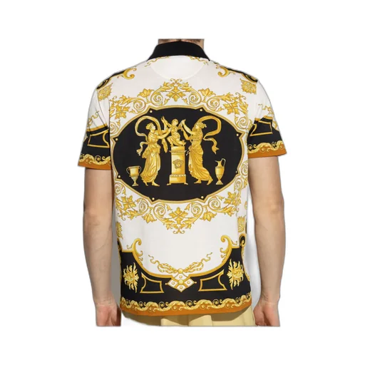Versace Hall Of Heroes Printed Polo Shirt