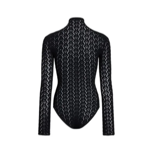 Highneck Stretch Lace Bodysuit