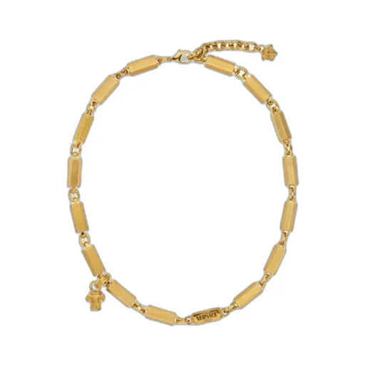 Versace Logo Engraved Column Necklace