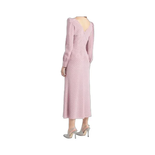 Polka Dot Midi Dress With Ruffles