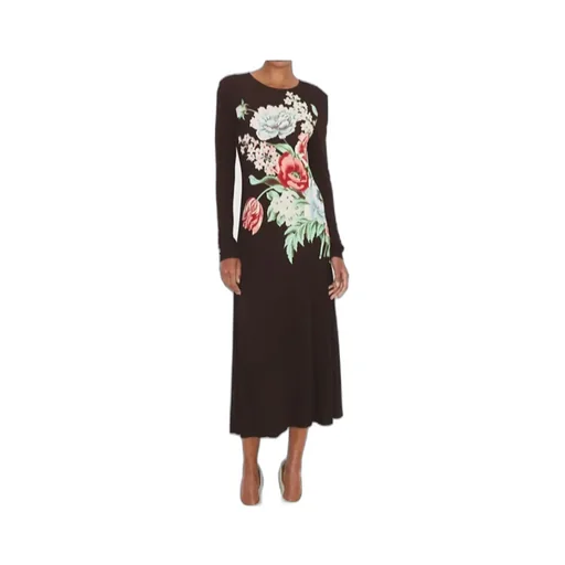 Printed Jersey Midi Dress