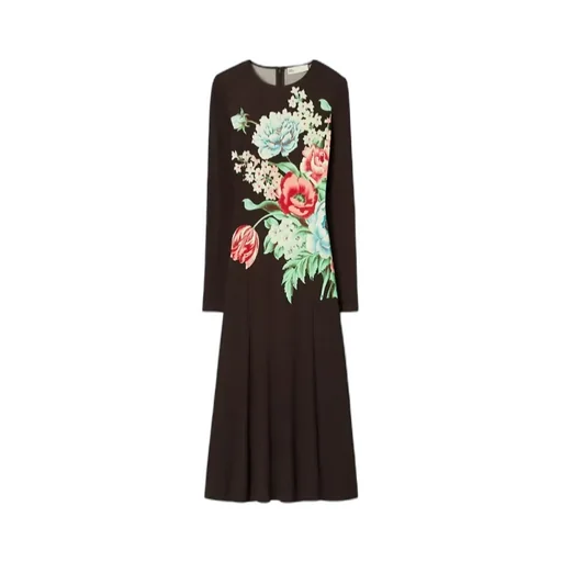 Printed Jersey Midi Dress