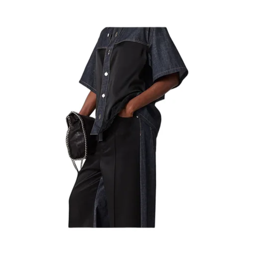 Satin-Panel Denim Jeans
