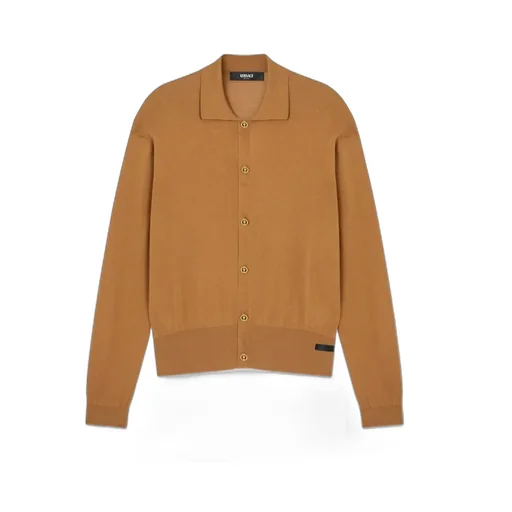 Versace Collared Button-Up Cardigan
