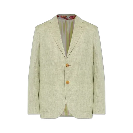 Etro Single-Breasted Herringbone Patterned Blazer