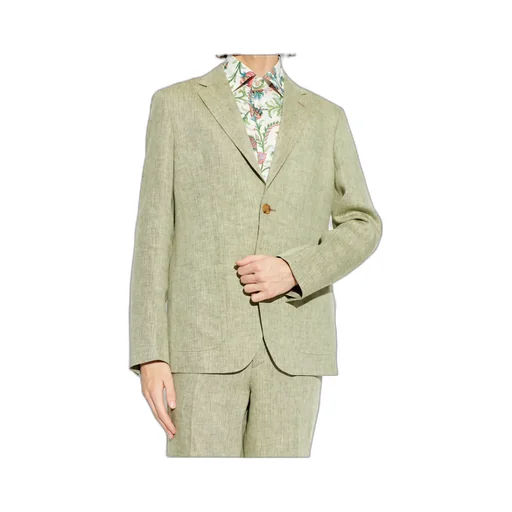 Etro Single-Breasted Herringbone Patterned Blazer