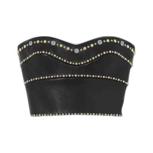 Versace Off Shoulder Leather Top