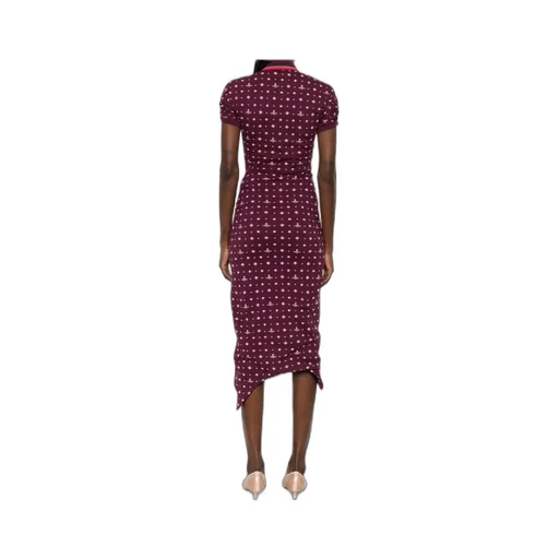 Patterned Ruched Midi Dress