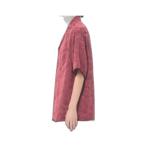 Valentino Viscose Bowling Shirt With Cherryfic Jacquard Pattern