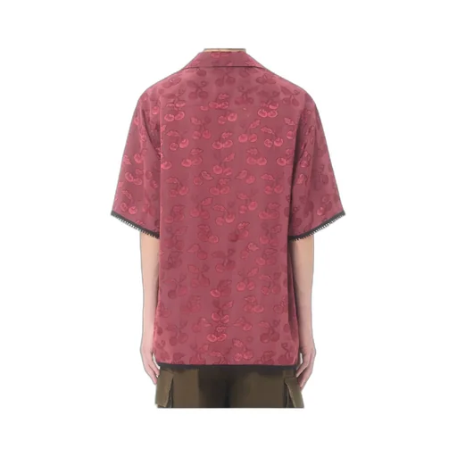 Valentino Viscose Bowling Shirt With Cherryfic Jacquard Pattern