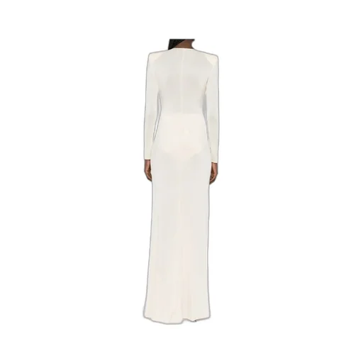 Long-Sleeve V-Neck Maxi Dress
