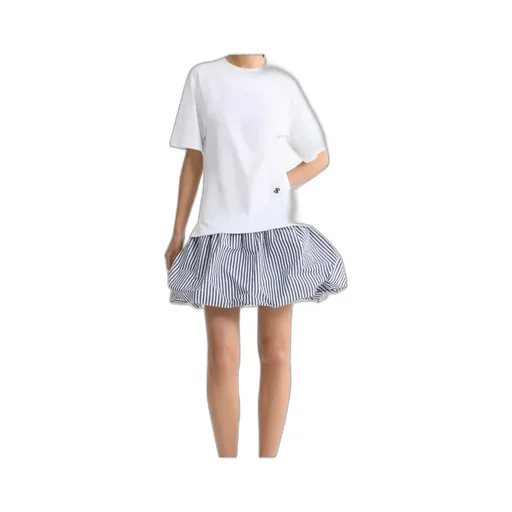 Striped-Hem Mini Dress