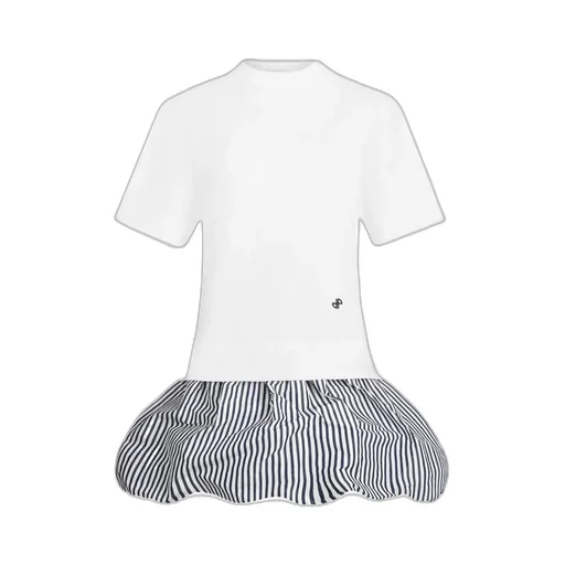 Striped-Hem Mini Dress