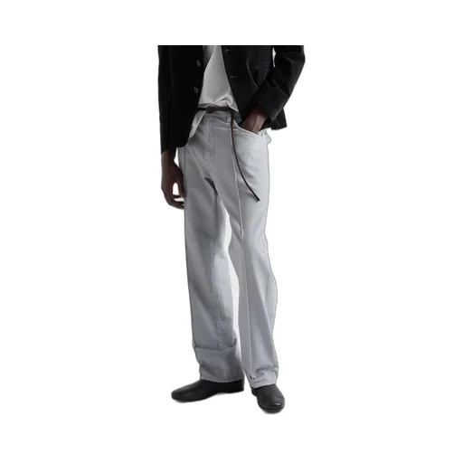 Five-Pocket Washed Denim Jeans