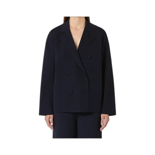 Double-Breasted Viscose CrÊPe Jacket - Ultramarine