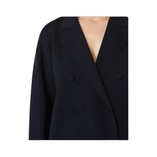 Double-Breasted Viscose CrÊPe Jacket - Ultramarine