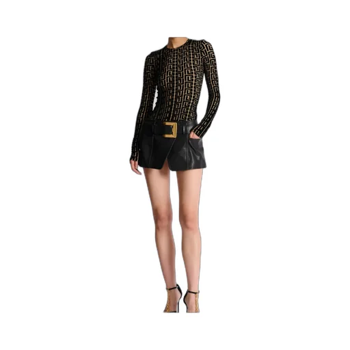 Balmain Monogrammed Velvet Top