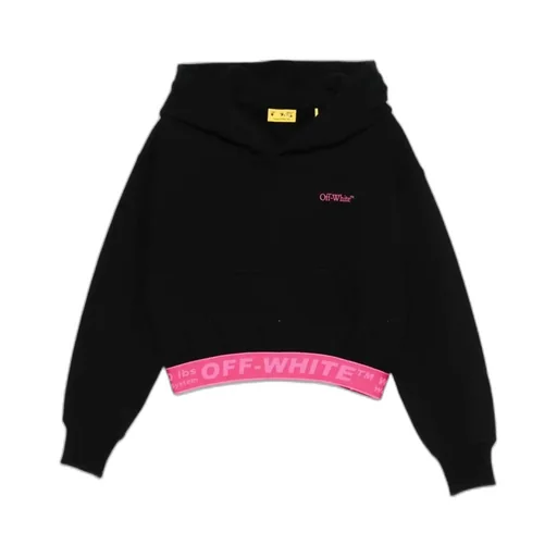 Embroidered-Logo Crop Hoodie
