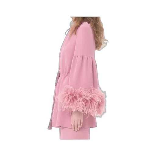Cady Couture Feather-Trim Blouse