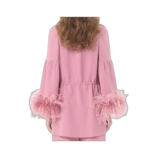 Cady Couture Feather-Trim Blouse