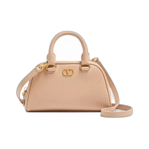 Mini Vlogo Signature Bowling Bag In Grainy Calfskin