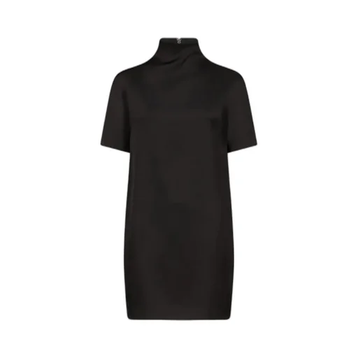 Elton Mock-Neck Short-Sleeve Dress