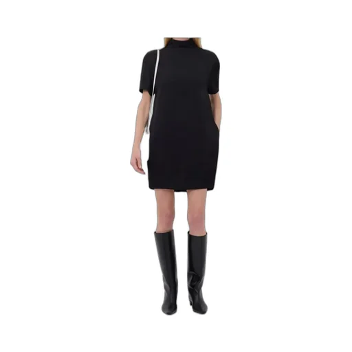 Elton Mock-Neck Short-Sleeve Dress