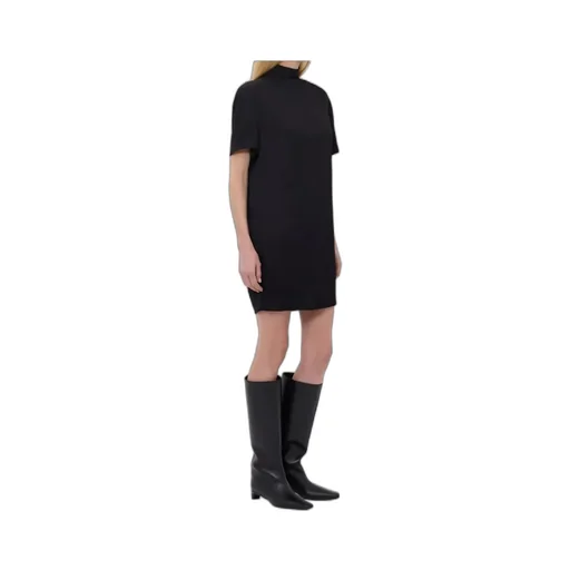 Elton Mock-Neck Short-Sleeve Dress