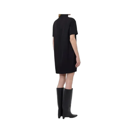 Elton Mock-Neck Short-Sleeve Dress